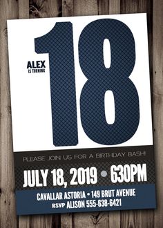 21st birthday party invitation for man male blue silver gray
