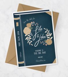 Folding Book Invitations For A Literary Themed Wedding Swash And Vintage Book Wedding Save The Date Library By Missdesignberryinc