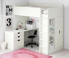 Die 10+ besten Bilder zu Hochbetten | bett, kinder zimmer Thuka Trendy Hochbett weiß, mit Schreibtisch Platte und