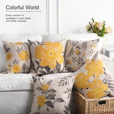 Flower 3D Cushion Cover Home Decor Sofa Throw Pillow Case 12Inches to 24Inches