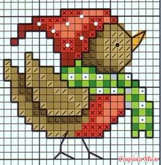 Christmas bird cross stitch.
