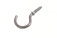PKS OF 12 SHOULDERED SCREW 50MM 2INCH NEW WHITE CUP HOOKS