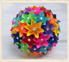 Paper Flower Bouquet Origami Kusudama Paper Flower Bouquet Origami Kusudama