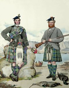 PAINTING PORTRAIT HIGHLAND CLAN SCOTLAND TARTAN MACAULAY LV2736