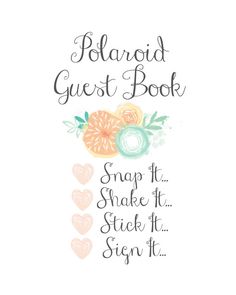 guest book sign template