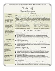 medical coding sample resume