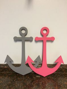 Wooden Anchor Wall Decor rustic white and dark blue nautical ship wheel - decorative ship's Wooden Anchor Wall Decor rustic white and dark blue nautical ship wheel - decorative ship's