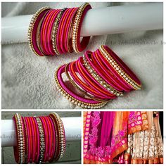 Indian Silk Thread Jewelry Set 30 Handmade Lehanga Bangles Indian Silk Thread Jewelry Set 30 Handmade Lehanga Bangles