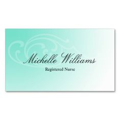 191 Best Nurse Business Cards Images On Pinterest In 2018 Rn Registered Nurse Aqua Business Cards