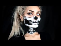 i am back again with another halloween makeup tutorial today im showing you how to create this half skull exposed spine makeup look - Skull Face Painting Ideas For Halloween i am back again with another halloween makeup tutorial today im showing you how to create this half skull exposed spine makeup look - Skull Face Painting Ideas For Halloween