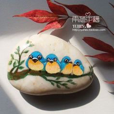 Birds on a branch: Живопись Галькой, Живопись На Подносах, Галечное Искусство, Поделки Из Камня, Поделки Из Камней, Поделки В Виде Птиц, Камень И Галька, Сделанные Вручную Глиняные Горшки, Вазоделенье