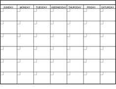 Printable Blank Calendar Template \u2026  Organizing  Pinte\u2026