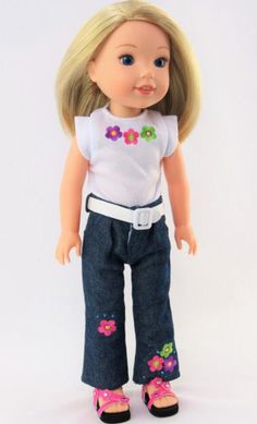 Minion Dress Pant Set Costume Fits Wellie Wishers 14.5/" American Girl Clothes