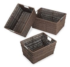 Whitmor 6500-2712-BLK Rattique Small Shelf Tote