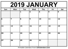 18 best blank january 2019 calendar printable free download images free calendar template 2019