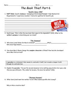 The book thief essay questions