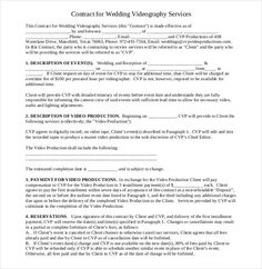 wedding video contract template