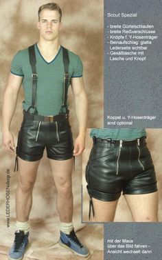 Leather Pants Traditional Costume Short Brown Leather speckig Patina Mens Costume Leather Pants Zip