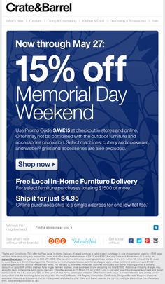 Crate & barrel free shipping coupon