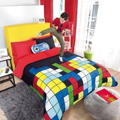 VIDEOGAME CONSOLE TEENS BOYS REVERSIBLE COMFORTER SET AND SHEET SET 8 PCS QUEEN VIDEOGAME CONSOLE TEENS BOYS REVERSIBLE COMFORTER SET AND SHEET SET 8 PCS QUEEN