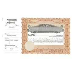 114 best stock certificates corporate supplies images land order stock certificates