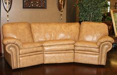 Kenwood Leather Furniture Custom Nail Head And Living Rooms Curved Sofa Custom Made In America Since 1913 6936