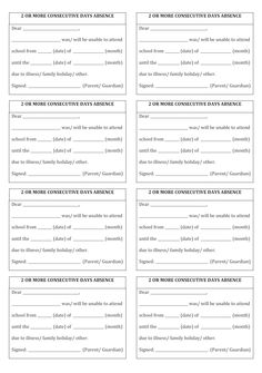when students are absent parents just fill in this absent from school letter template