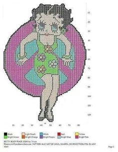 Violet Betty Boop Counted Cross Stitch Kit Film Character 10/" x 16/"