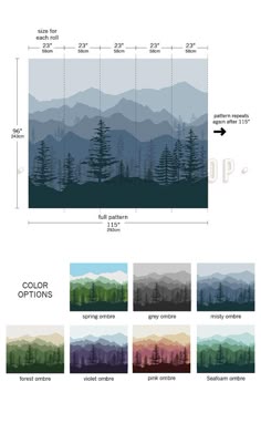 Ombre Mountain Scenery With Pine Forest Trees Wallpaper Instant Wall Transformation Ready To Apply Ombre Mountain Scenery With Pine Forest Trees Wallpaper Instant Wall Transformation Ready To Apply