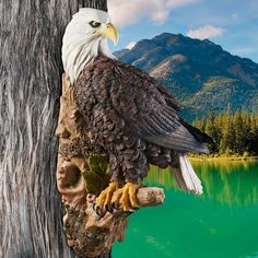 Vivid Arts American Bald Eagle Resin Ornament Indoor Outdoor Garden Ornament Gif