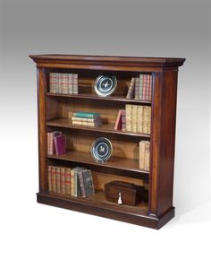 Small Antique Bookcase Open And Large 19th Century Mahogany Open Bookcase Moulded Cornice Over Three Adjule Shelves Flanked By Pilasters Raised On A Plinth Base Circa 1840