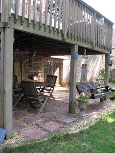 1431 Best Deck Patio Images On Pinterest In 2018 Garden Paths Probably Use Diffe Flooring Trail Mix Or Flagstone Poly Sand Combo But This Could Be My Under Deck Patio Love The Idea Of Some Type Swing