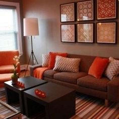 Living Room Brown And Orange Design Pictures Remodel Decor Redecorating Ideas For Living Room