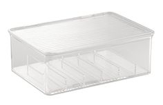 Tea Storage Box with 8 Compartments Holds up to 100 Tea Bags Each -Tea Organiser Clear mDesign Set of 2 Easy Select Tea Chest Box Tea Bag Storage Box
