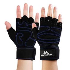 Blister Protection! TRIUMPH Leather Unisex Bicycle Cycling Gloves Women Men Sports Gym Fitness Workout Exercise Quick Dry Finger Less Non-Slip