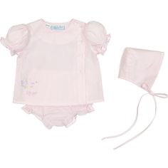 NWT Will/'beth Pink Knit 4pc Ribbon Diaper Set Preemie Baby Girls Hat Booties