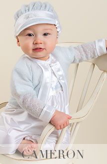 New Baby Boys Infant Christening Baptism White Outfit Set Dedication w// Hat SB