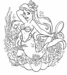 Disney Princess Mermaid Coloring Pages