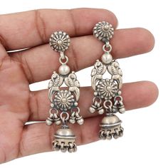 EoCot Silver Plated Round Shape Blue Crystals Butterfly Dangle Earrings for Women Girl