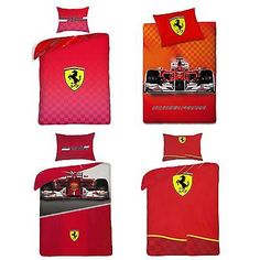 Red Black White Ferrari 4 Piece Queen Duvet Cover Set Home Comfort Official Ferrari Design Duvet Cover Sets Boys Bedroom Bedding Formula One