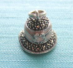 Sterling Silver 3-D Antiqued Firemans Hat W//Lobster Clasp Charm
