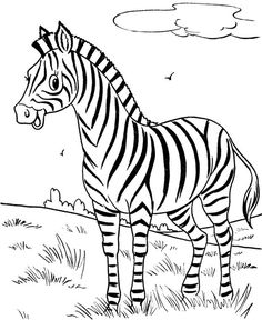 happy little zebra animal coloring page zebra coloring page