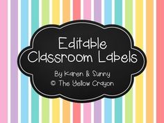 free classroom decor labels editable black and white options