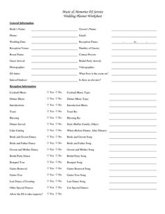 wedding reception song list template