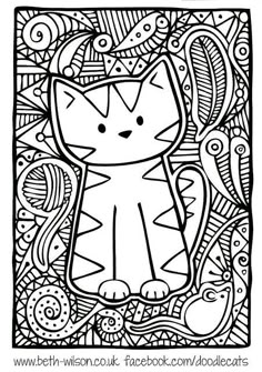 Kitten Adult Difficult Cute Cat Coloring Pages Printable And Book To Print For Free Find More Online Kids Adults Of