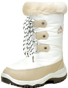 Kids Girls Beige Patent Childrens Diamante Bow Calf Length Smart Winter Boots