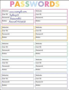 64 best password organizer images organizations day planners password journal template