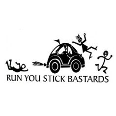 Anti Stick Family Run You Stick Bastards ATV Quad vinyl decal car Honda Yamaha