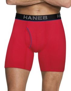 Hanes Men/'s Comfort Flex Fit Lightweight Mesh Long Leg Boxer Brief 3-Pack