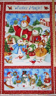 Winter Magic Snowmen Novelty Christmas Stocking Quilting Fabric Panel Northcott Winter Magic Snowmen Novelty Christmas Stocking Quilting Fabric Panel Northcott